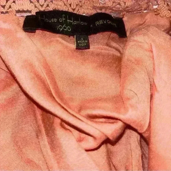 House of Harlow 1960 Juniper Top in Rose Women's Size S Ruffle Pink Lace - Picture 5 of 5